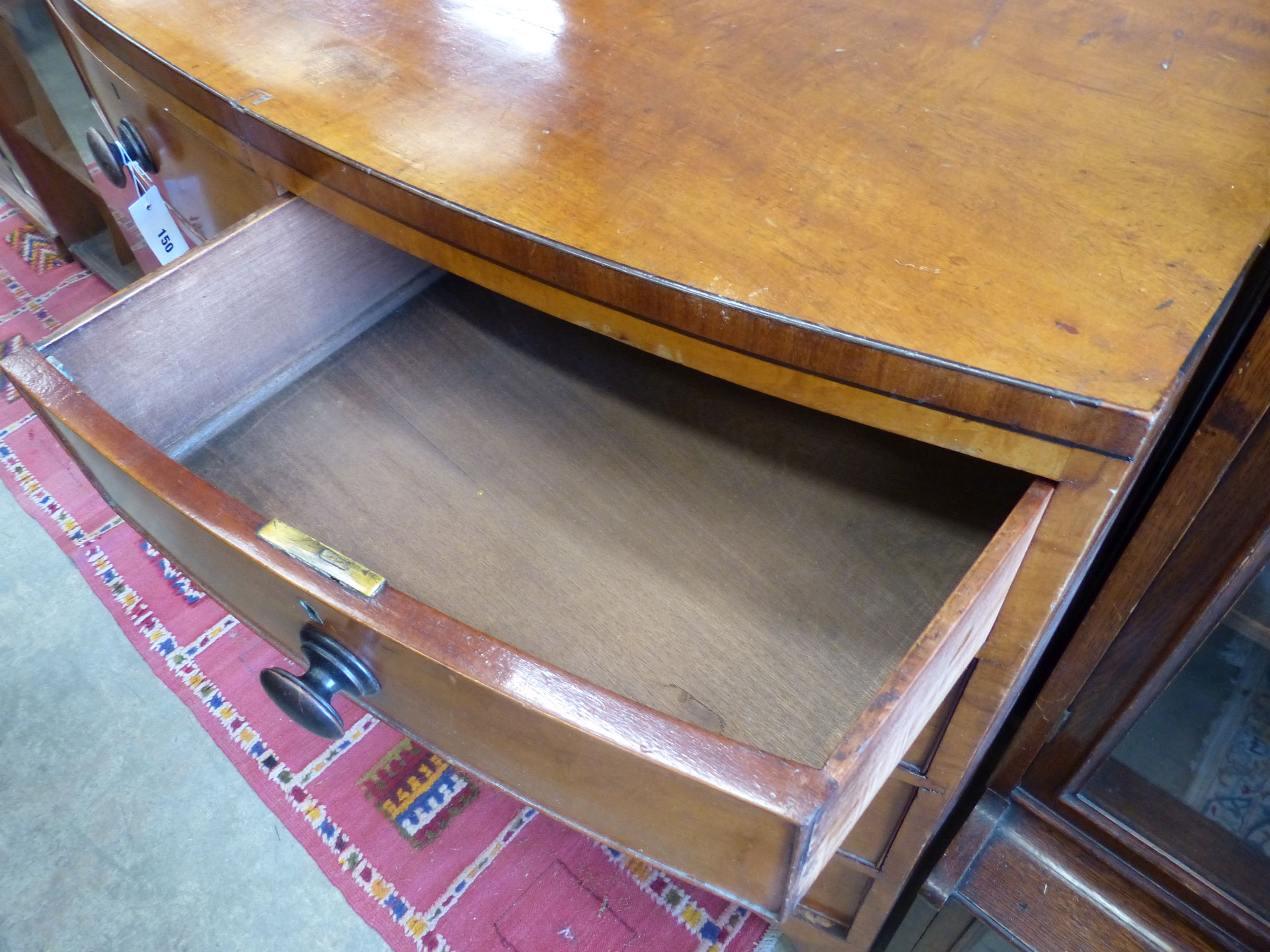 An early Victorian mahogany bowfront chest, width 104cm, depth 51cm, height 101cm